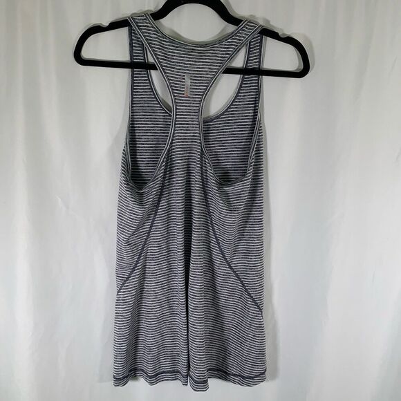 Zella Tank Top Women's Medium Grey Striped Round Neck Pullover Top - Picture 7 of 11